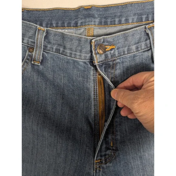 Carhartt Jeans Mens 38x34 Blue Relaxed Fit 101483-980 Straight Leg Denim Work - Picture 3 of 9